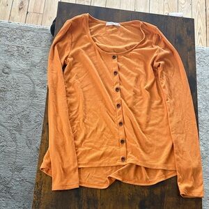 Active USA Vibrant Orange Button-Down Shirt